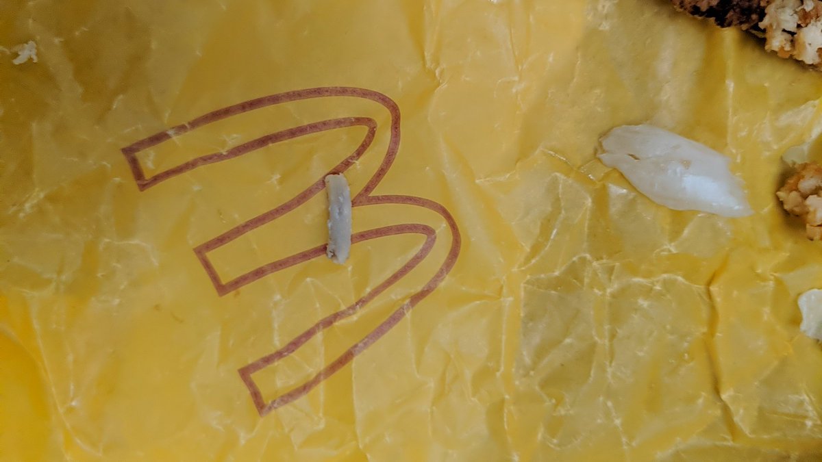 HookahMatt's tweet photo. @McDonalds pretty sure I cracked my molar after biting into my hot and spicy and chewing on this bone. I already submitted on the website and tried to call. https://t.co/w3ucPawI4y