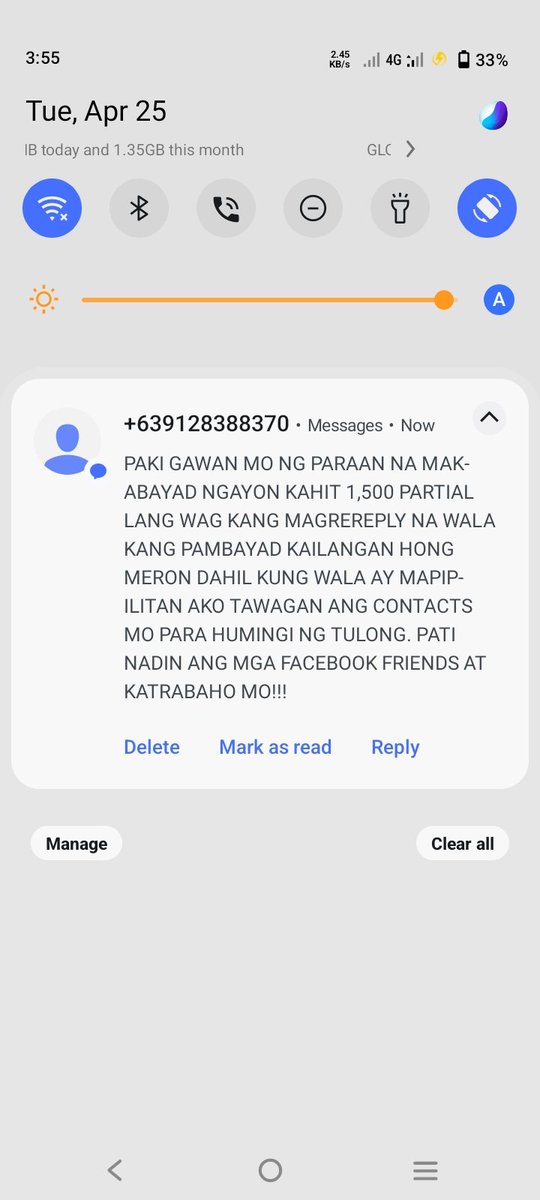 greycie7864009's tweet photo. Utang binabayaran pero pano pag ganito ang maniningil sayo ? 
#FightOnlineLoanSharks
@24OrasGMA 
@KM_Jessica_Soho 
@bongbongmarcos 
@Idolraffyishere https://t.co/dtOeVNvmYQ