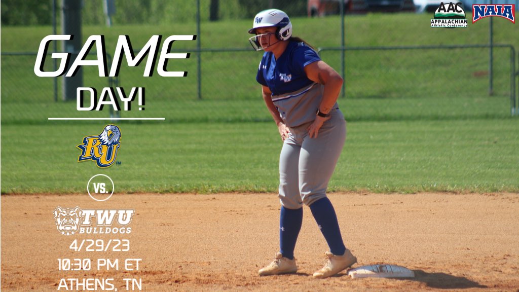 twbulldogs's tweet photo. IT'S CHAMPIONSHIP GAMEDAY! #4 seed #TWUSoftball faces #1 seed Reinhardt University in the @AACsports Tournament Championship shortly. GAMEDAY info ⤵️:
📍￼Kingsport, TN  ￼
￼⏰10:30 PM ET  
￼￼🥎vs. Reinhardt  ￼
￼📈 https://t.co/U14PuZqG1o
￼ 📹https://t.co/Xoq5ITtn4H https://t.co/YnOdjMTohl