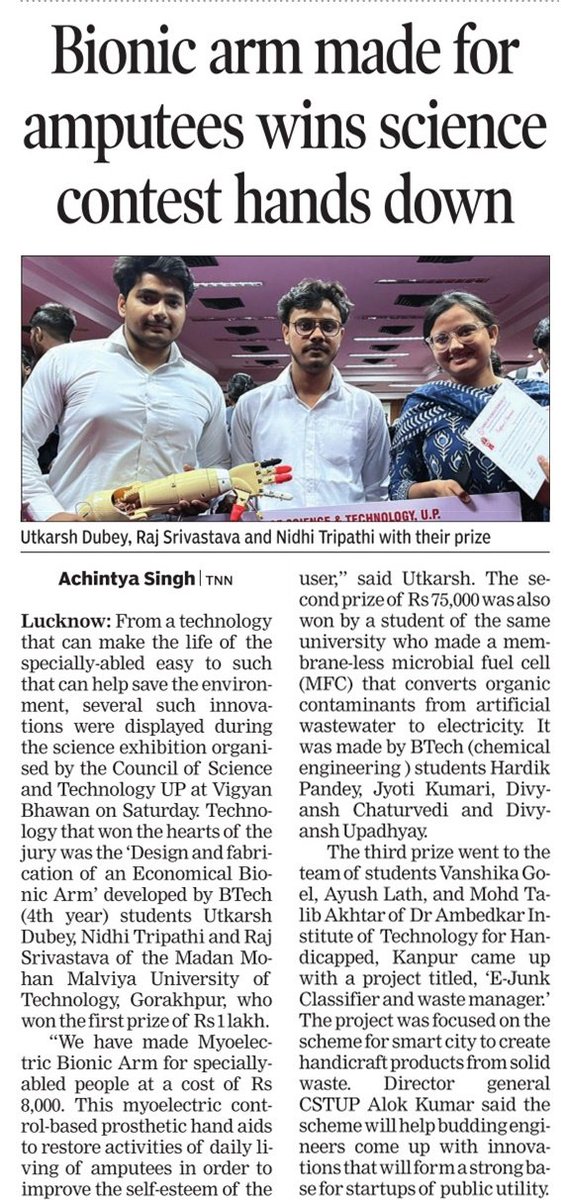 igplucknow's tweet photo. CSTUP ENGINEERING SYUDENTS GRANT SCHEME 2023 is covered by Times of India 30.04.2023. here is the print version of toi. Congratulations to all winners. 
@sumit_igp @TOILucknow @aniligp @74_alok @RajeshKumarGang @sandtdepartment https://t.co/WwWjGjb2FB