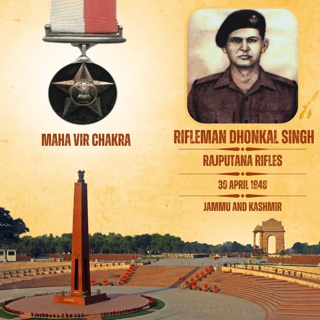 adgpi's tweet photo. Rifleman Dhonkal Singh was part of the platoon that came under heavy enemy fire at #Uri. Despite being wounded in left shoulder, he gallantly evicted the enemy &amp; assisted his team in capturing the objective. Posthumously awarded #MahavirChakra.

https://t.co/vhHm5XRJQx https://t.co/Ex2oxDDLXm