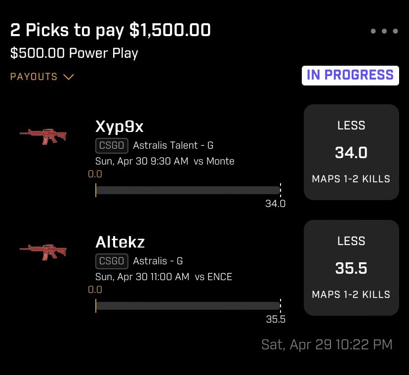 The Daily Hitman On Twitter Csgo Plays On Prize Picks 4 30 Promo Code Hitman Deposit Match