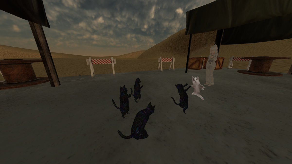 unebi's tweet photo. VR宇宙猫集会…もとい、昨日のVirtual Dream Evil
バランス良く流れを意識した良い感じになったと思います。
#VirtualDE #VRChat
集合写真へたすぎてmelsharisreenさんが見切れてしまっている…申し訳ない…。 https://t.co/5kEZXSxozS