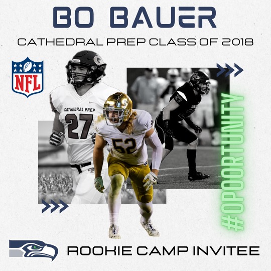 PrepRamblers's tweet photo. Tonight after the draft @____bb52 reached a deal and is headed to @Seahawks rookie camp! Congratulations Bo Bauer! #RollRamblers https://t.co/AsHnnAut2M