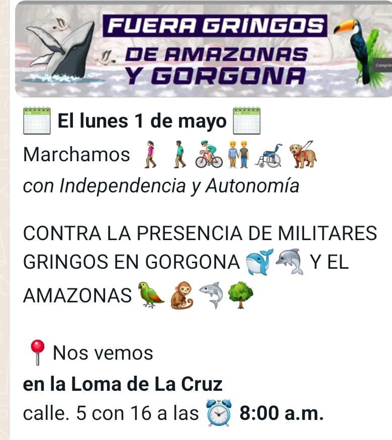 El 1 de mayo, en Cali sumamos pasos y voces en defensa de nuestra soberanía y patrimonio ambiental. #SalvemosGorgona