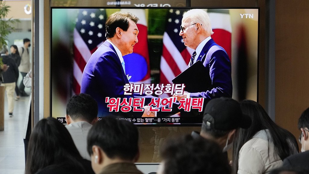 cgtnenespanol's tweet photo. La República Popular Democrática de Corea ha arremetido contra la Declaración de Washington emitida por Estados Unidos y Corea del Sur. #RPDC #EEUU #DM https://t.co/KDOEeE3Mc5 https://t.co/TtpOAzYGmC