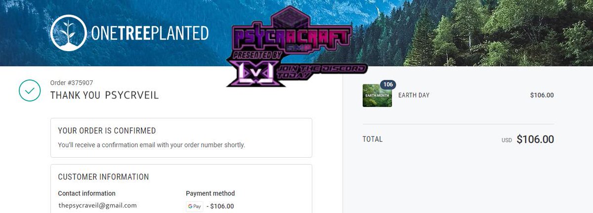 PsycraCraft's tweet photo. Thank you to All of our Generous players who Participated in this Incredible Charity Event and Made Donations Towards @onetreeplanted. We Would also Like to Extend a Special Thank You to @LvLXGaming for Their Generosity in Matching all Donations Made on our Side!
#Minecraft https://t.co/ybwbYnKckm