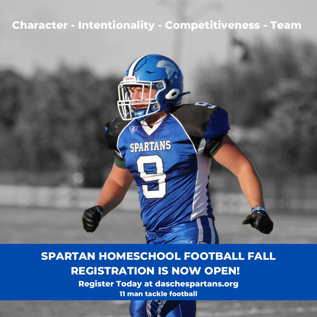 spartanftball14's tweet photo. Fall registration is now open! #homeschoolfootball https://t.co/7dKZxnZfoi