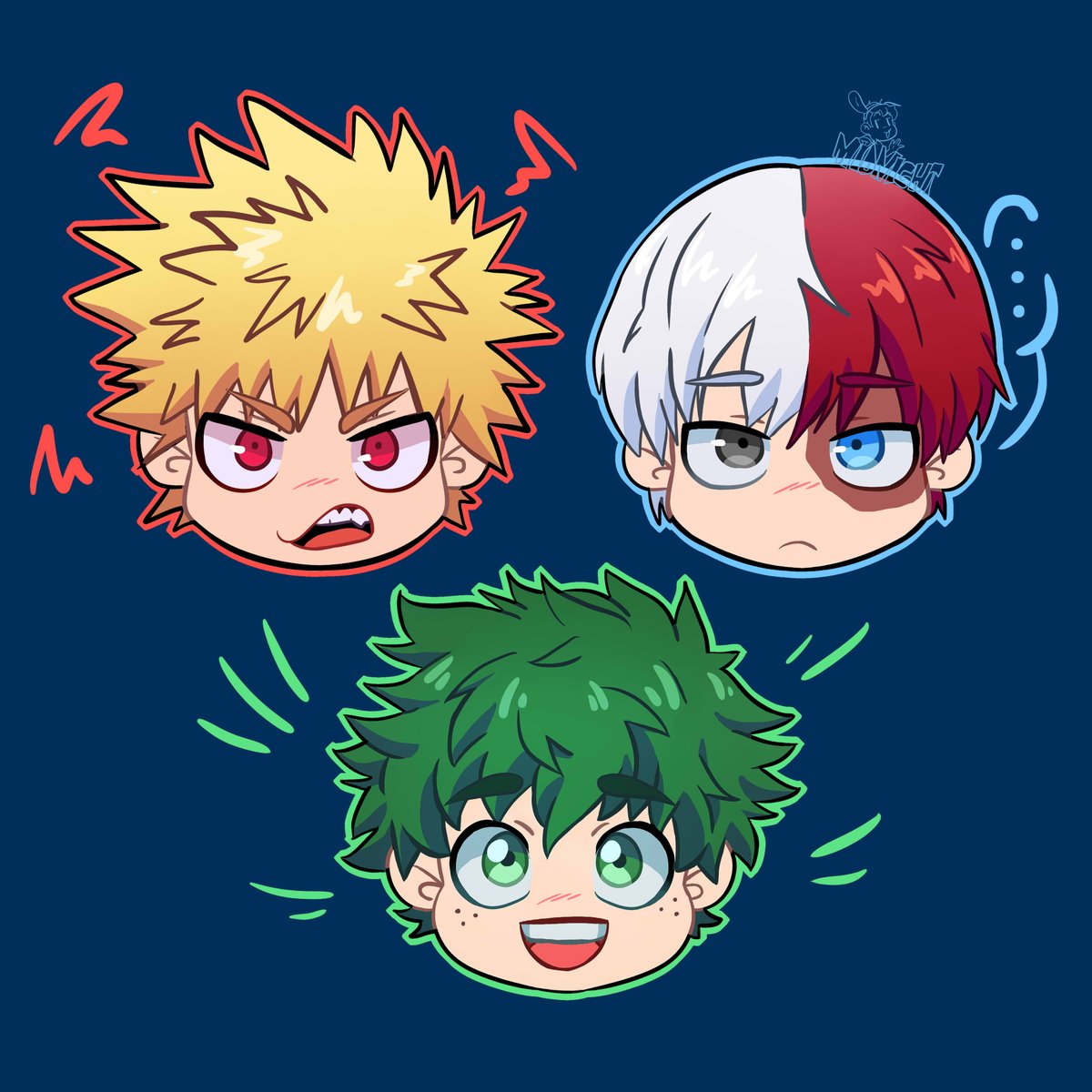 MidnightRabbit8's tweet photo. Some more my hero designs. I think they came out very cute. #myart #MyHeroAcademia #Bakugo #KatsukiBakugo #Todoroki #Deku #Izuku #Midoriya  https://t.co/rE1Es8f02Z……  https://t.co/Eb09JSulen https://t.co/nTPN2fbvA4