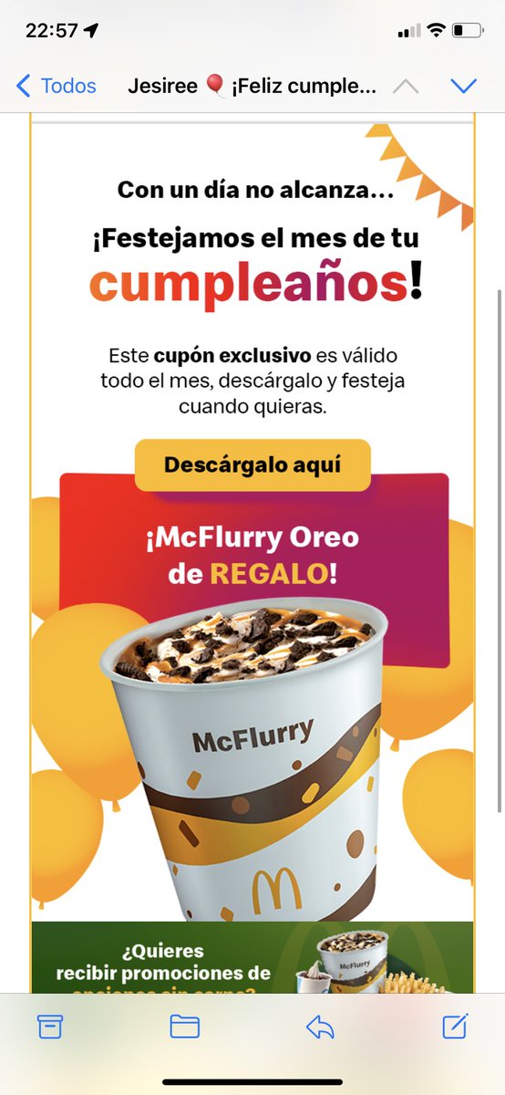 carmenbritol's tweet photo. @McDonalds_Cl Hoy fui a usar mi cupón de cumpleaños y dijo q expiro cuando me decía q era válido por todo el mes de abril https://t.co/DjHh4hkjC5