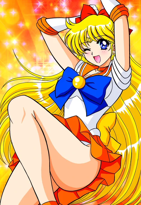 #太ももは太いから太ももって言うんだよ だから太く描いても間違いじゃない #セーラーヴィーナス #イラスト