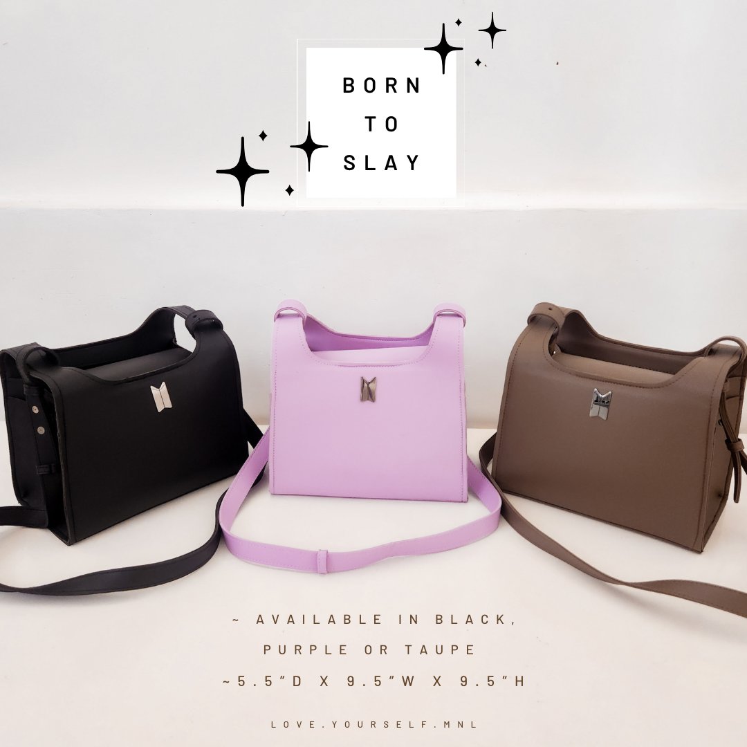 SUGA_PH's tweet photo. 𝑩𝒐𝒓𝒏 𝑻𝒐 𝑺𝒍𝒂𝒚 𝑺𝒍𝒊𝒏𝒈 𝑩𝒂𝒈
by LYMNL
Newest all-leatherette BTS-inspired bag that will surely set you up for ✨️SLAYAGE✨️
🖤Price:
~ Php 999 in Shopee
~ Php 910 in our direct order form: https://t.co/0ep3u7mf0H
HAPPY SHOPPING, ARMY!!
#OT7 #BTS #BTSMERCHPH https://t.co/zduFcRvhHk