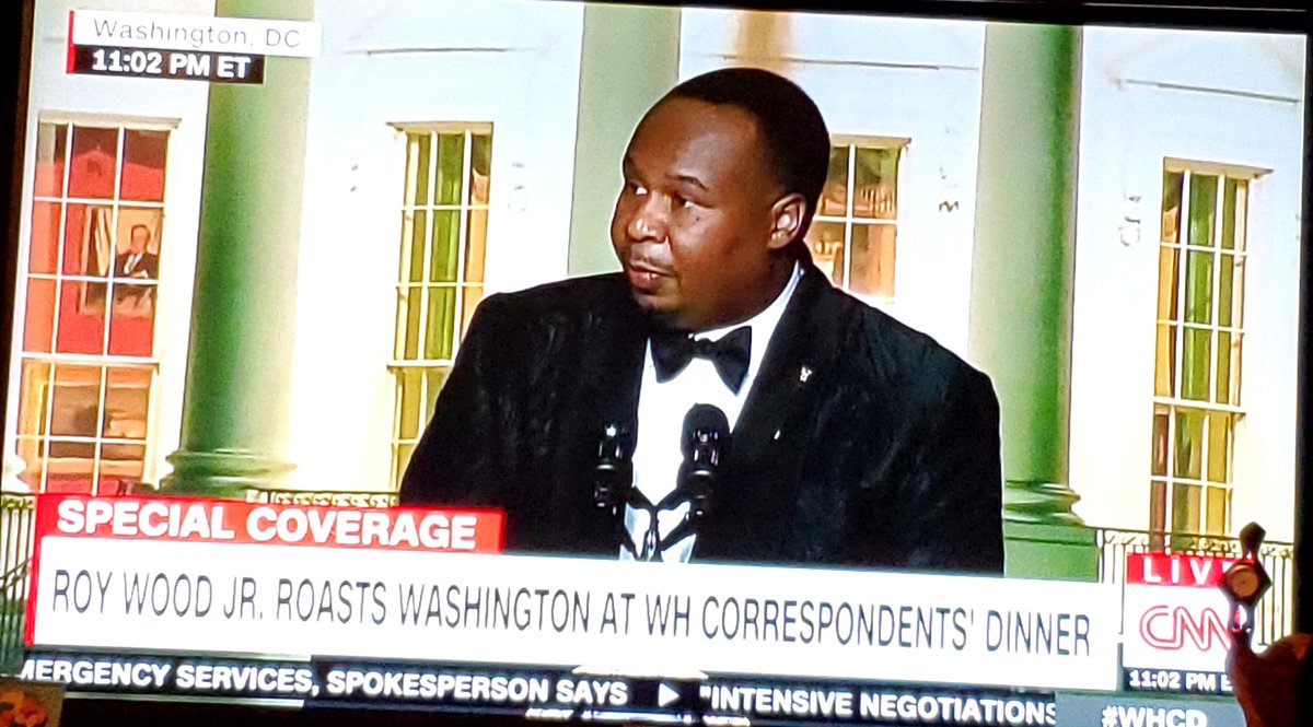 authorMelShim's tweet photo. Great job by comedian #RoyWood at the #correspondentsdinner tonight. https://t.co/ZgwUhjb2rr