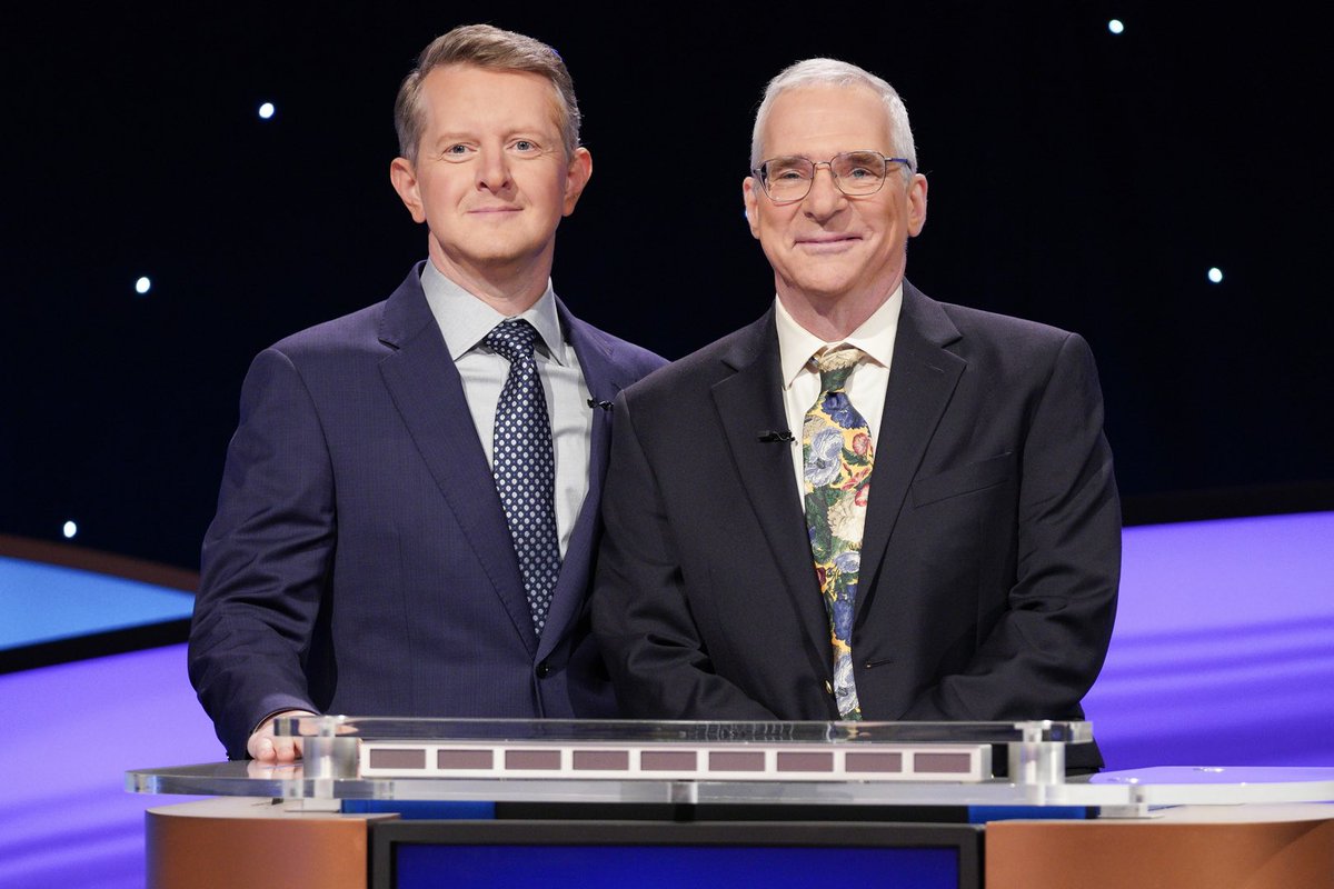 Me (cool tie, smokin’ hot hair) with <a href="/KenJennings/">Ken Jennings</a> (blah tie, adequate hair) #Jeopardy #jeopardymasters