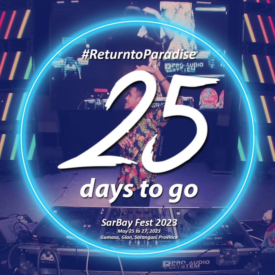 piosarangani's tweet photo. Calling all SarBay Citizens! 

Get ready to dance the night away at Sarangani Bay Festival's legendary parties!
Are your OOTDs ready?

Just 25 days to go 'til the gates to SarBay open.

#SaranganiBayFestival #SarBayFest2023 #ReturntoParadise #ILoveCleanSarBay #SaranganiProvince https://t.co/bbjNBA6GTM