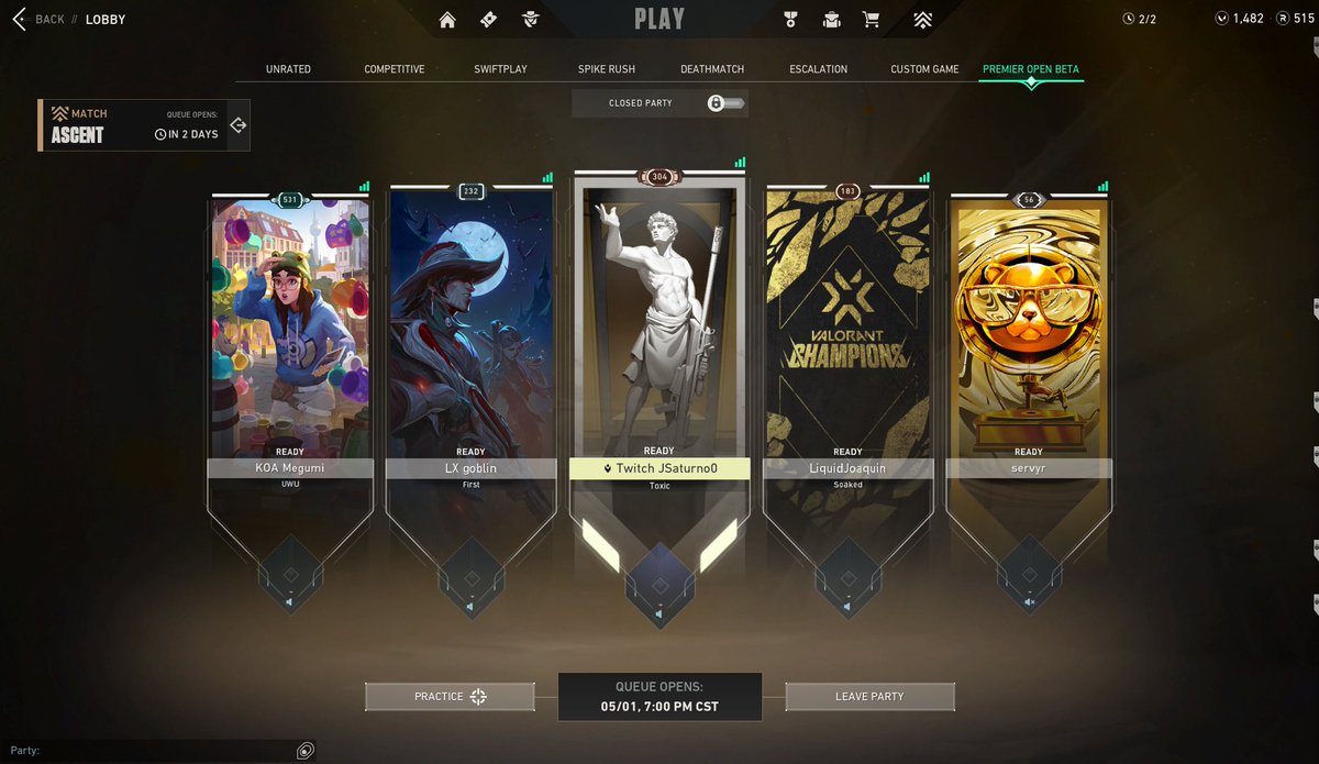 JSaturnoO's tweet image. #TeamTheJungleBoys Primer dia de la Valorant Premier @goblinyay @MegumiVLR @liquidjoaquin @Servyr_ @DiivZ29 @Supireee Gg 👽