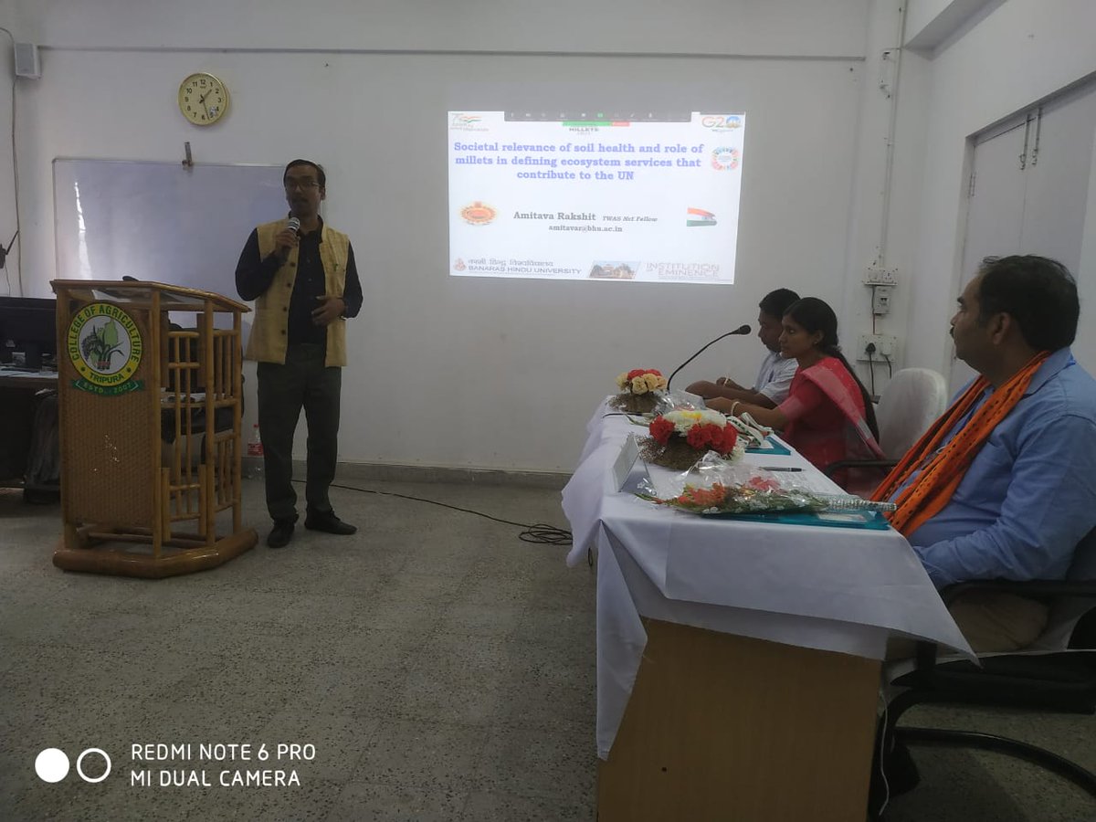 AmitavaRakshit3's tweet photo. Acted as a Chairman and delivered a Lead Speech in the National Seminar CRMPTSA-2023 during April 28-29, 2023 organized by the College of Agriculture, Tripura in association with @icarindia @Icariimrfponest @NABARDOnline @directoragbhu @bhupro @MilletsNews @MilletsOdisha @FAO https://t.co/GOVVr8O9AI