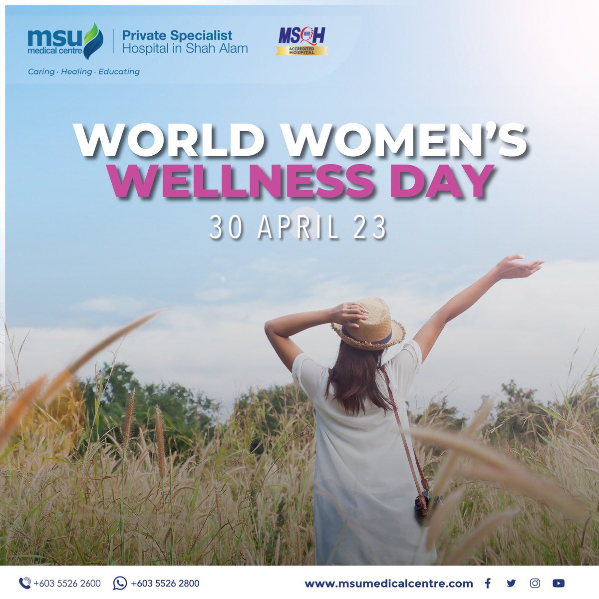 Women face certain health issues that need attention, such as menstruation health, pregnancy, and menopause. To ensure a long and meaningful existence, it is vital to prioritise women's wellness.

#CaringHealingEducating
#MSUMC 
#womenwellness