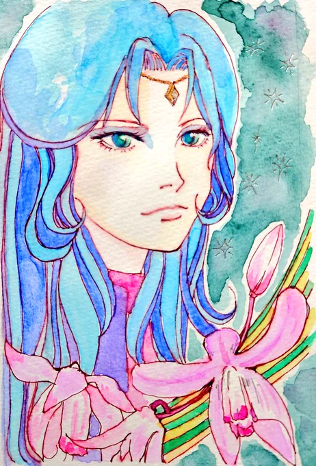 昭和に生まれて良かった…( 'Д`) 昭和アニメバンザイヽ(='▽`=)ノ 花の子ルンルン  魔法使いチャッピー ベルサイユのばらのオスカル様 魔女っ子メグちゃんからライバルのノンちゃん #アナログ絵 #イラスト #色鉛筆 #顔彩 #昭和の日だから昭和のキャラクター貼る
