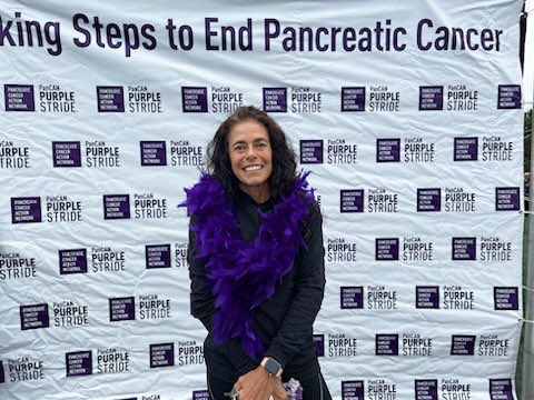 bambaez's tweet photo. Happy 2B back in Houston 4 ‘23purple stride @pancan surrounded by All waging hope,but when  I saw the JLA Longhorns @JaneLongFutures led by 1 of the best leaders I’ve ever known, return 4 this annual event &amp;raise1k+ my💜exploded w/joy&amp;pride #TeamNonna/Nana 
#NgomaInspires&amp;equips https://t.co/bIbcDIKSr4