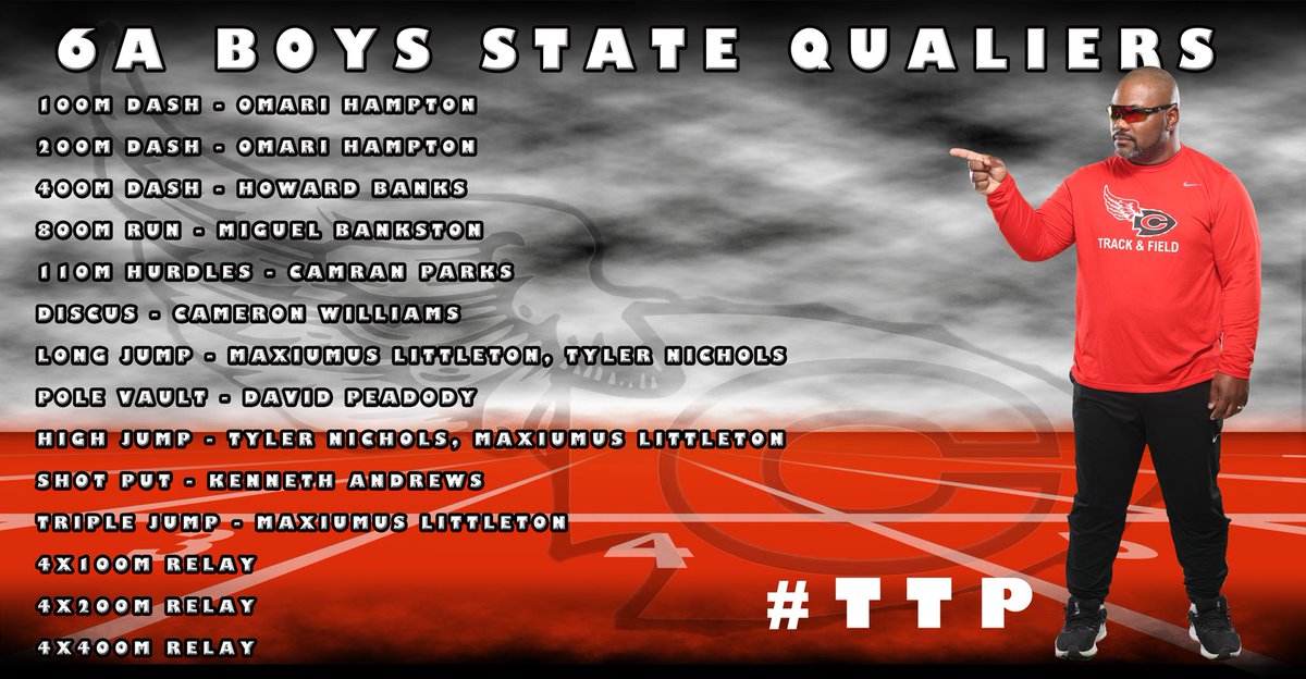 Congratulations to these <a href="/WeAreArrowTrack/">Clinton Arrow Track</a> individuals and relays that will competing in the <a href="/misshsaa/">MISSHSAA</a> 6A State T&amp;F Championships next week! #ttp #StateBound
@msmilesplit <a href="/GoArrows/">Clinton Arrow Athletics</a> <a href="/C_Courier/">The Clinton Courier</a>