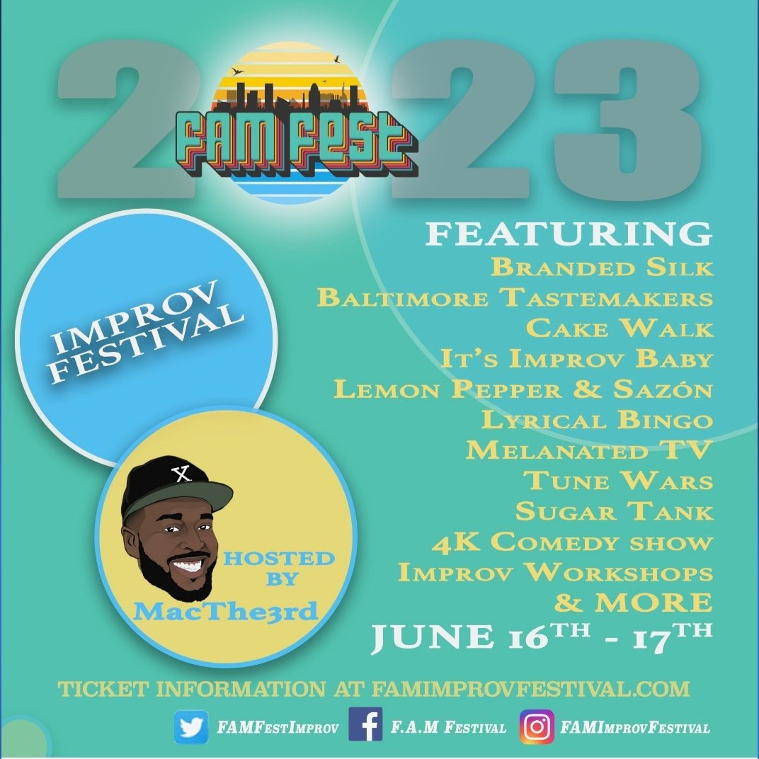 FAMFestImprov's tweet photo. Festival Lineup!!! #Juneteenth2023 #festival #performer #theatre https://t.co/PzGxKvDgQm