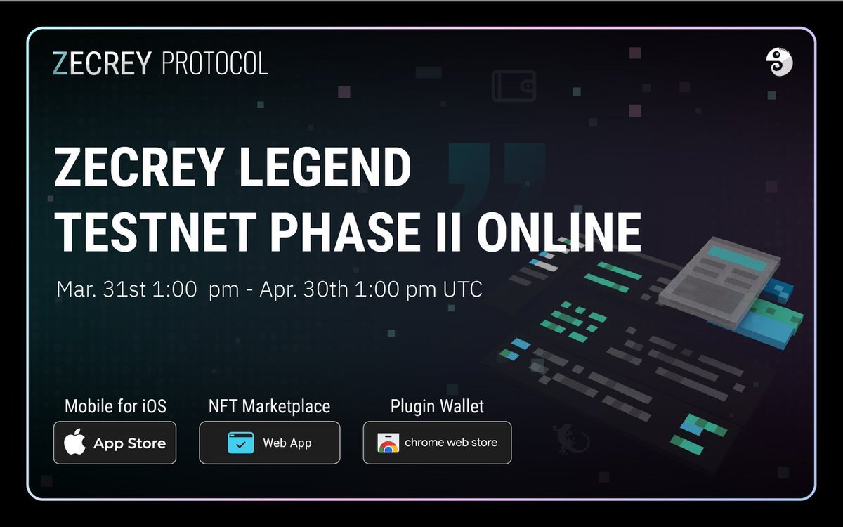 Hôm nay ngày cuối rồi, ae nào chưa làm kèoZecrey thì tranh thủ nhé #5PCairdrop #Zecrey
Làm về layer 2 cho BNB chain, Binance Lab đầu tư, có OAT chứng nhận , có phần thưởng là NFT bán được, giá sàn 60-70$

👉Kèo này hông chiến đợi kèo nào nữa ae ?