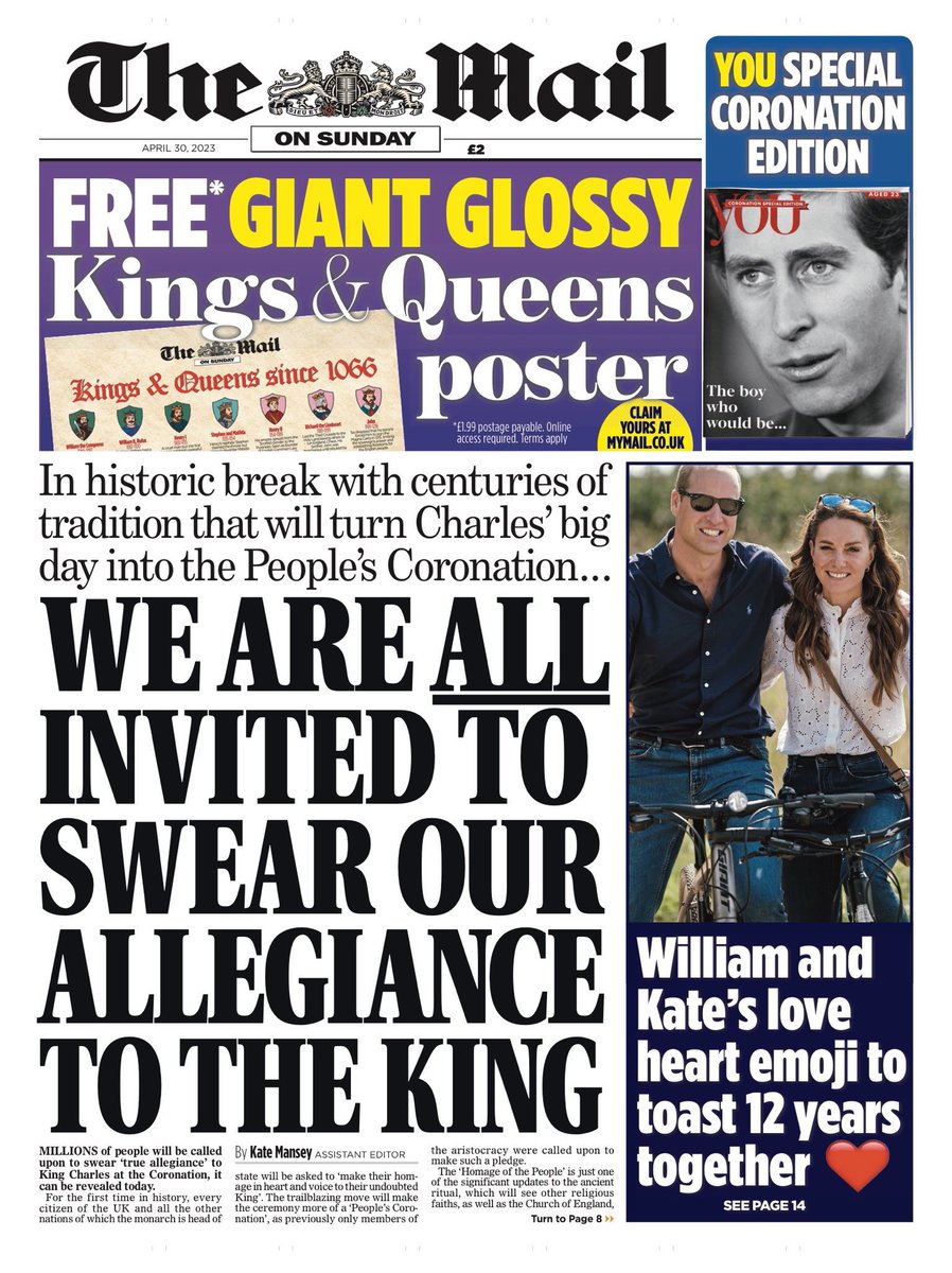 There's absolutely no way ANYONE should swear allegiance to a man who was best mates with Jimmy Saville, Who allowed his Peado brother back in the family, Who married his mistress after his wife was killed under very strange circumstances.

Not my King.