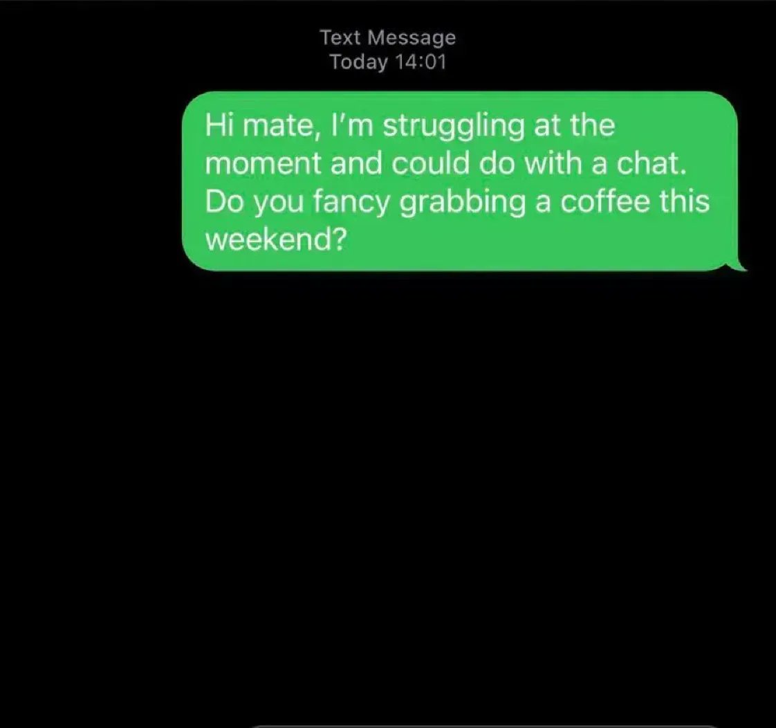 MindBodySoleUK's tweet photo. If you ever get a message like this from a mate, please be there for them 💜 https://t.co/Y2XDVyosht
