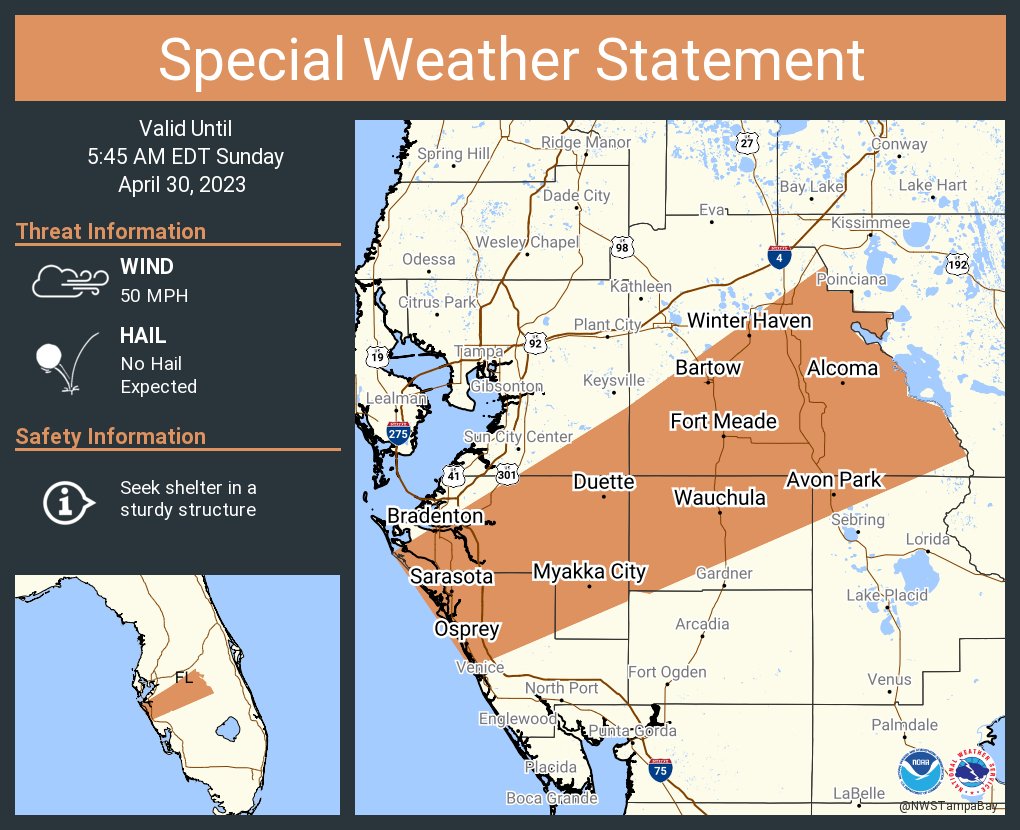 NWS Tampa Bay on Twitter "A special weather statement has been issued