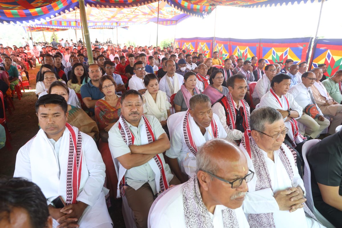 MaharajaManipur's tweet photo. #MannKiBaat@100
 Listening to Hon'ble PM Shri @narendramodi ji 100th episode of Mann Ki Baat at Bitiang Laphok Village Noney Dist Tamenglong Manipur with more than 1000 villagers.The event was jointly organised by State BJP, BJP Noney Dist &amp; Dist Administration Noney @PMOIndia https://t.co/TGskzkfcry