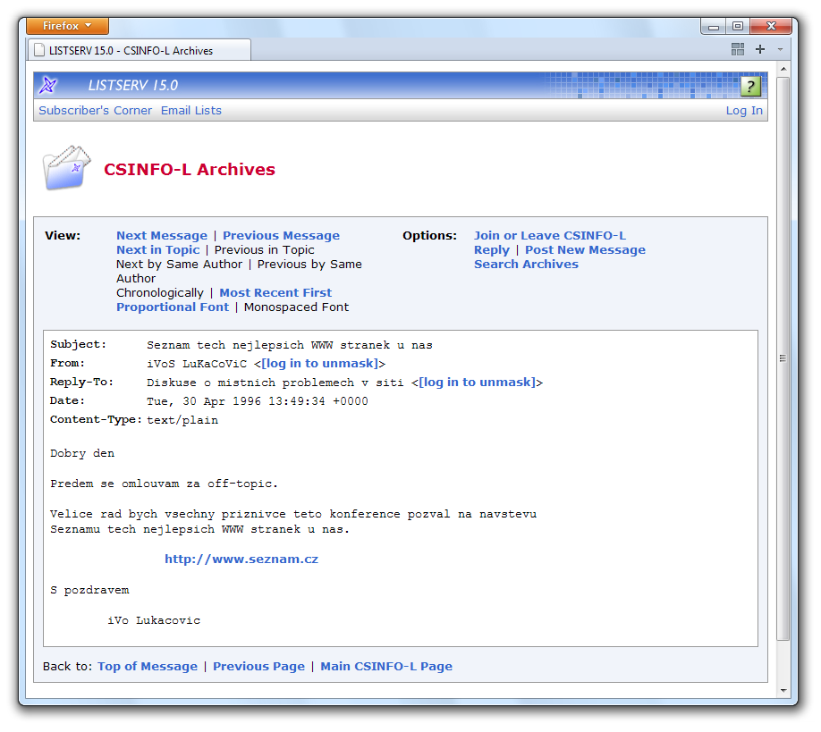 muzeum_CZ's tweet image. Před 27 lety, v úterý 30. dubna 1996, spustil Ivo Lukačovič svůj
@seznam_cz youtube.com/watch?v=DA1Hnf… earchiv.cz/b16/b0430001.p… earchiv.cz/b05/b0811002.p…