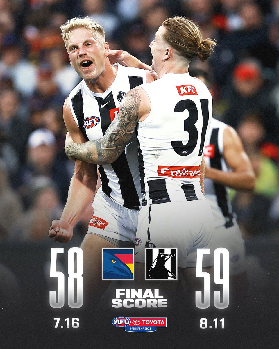 You know in zombie movies, when even after the heroes have blown a zombie into a million pieces with a shotgun, the fingers are still grabbing along the floor trying to kill them?

That’s Collingwood.

#AFLCrowsPies