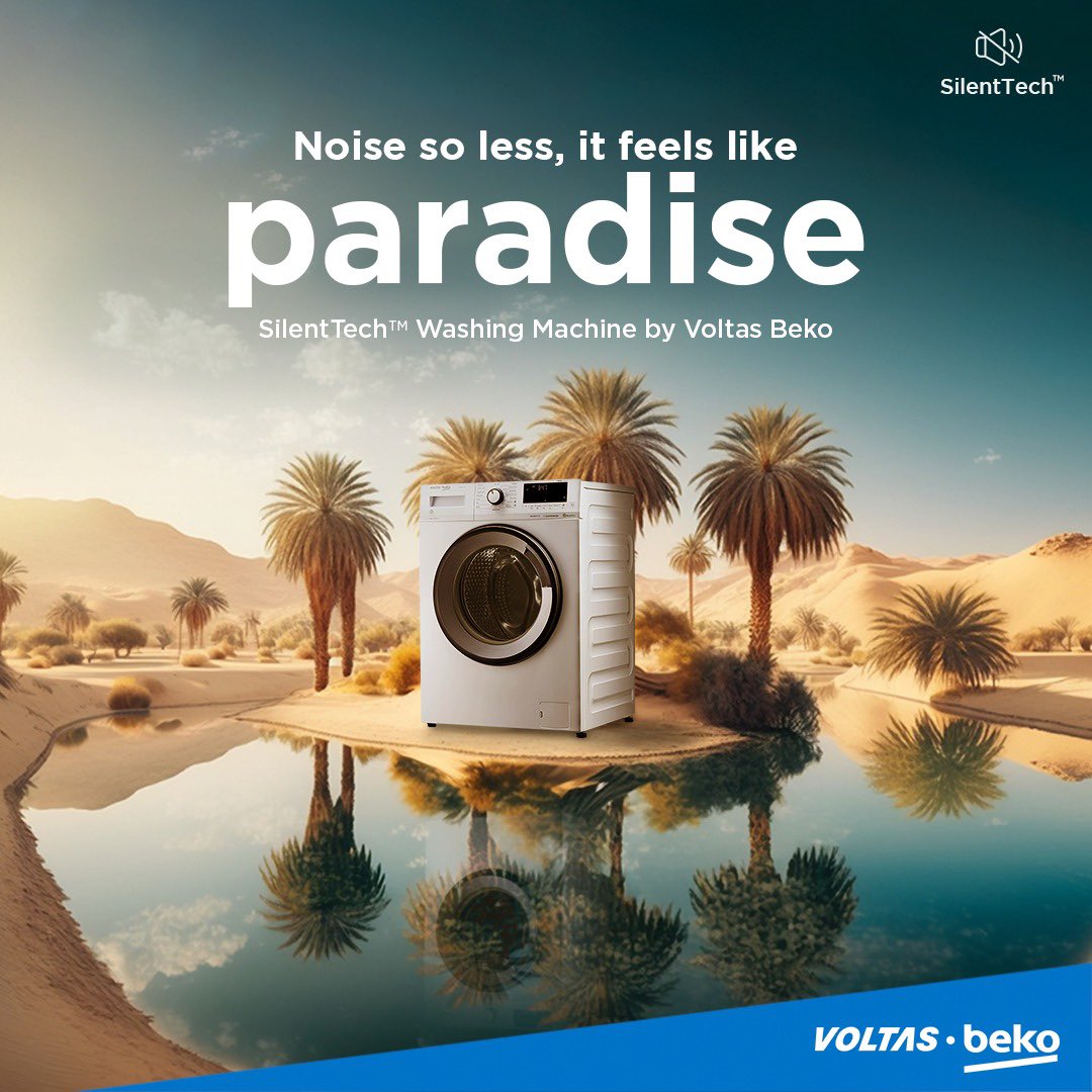 VoltasBeko's tweet image. Feel the tranquility around you with Voltas Beko’s Silent-TechTM powered washing machine. 

Buy Now: bit.ly/2DuVe98

#WashingMachine #SilentTech #NoMoreNoise #FrontLoadWashingMachine #VoltasBeko #PartnerInEverydayHappiness