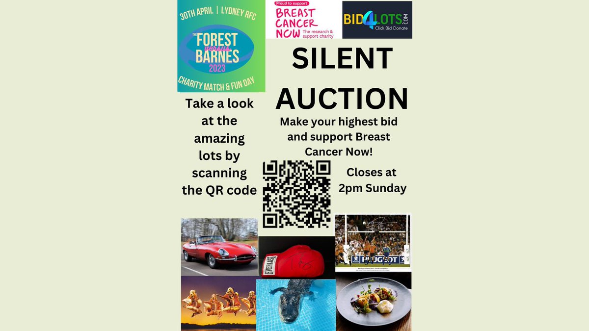 Aitch and Aitch Bee Events (@aitchandaitchbe) on Twitter photo Looking forward to another great day at <a href="/lydney_rfc/">Lydney RFC</a> for the #ForestVsBarnes game.
The auction is NOW LIVE. Have a look, place your highest bid and help raise lots of money for <a href="/BreastCancerNow/">Breast Cancer Now</a>
Come and say hello in the clubhouse. Auction ends at 2pm.
bid4lots.com/catalogue.cgi?… Looking forward to another great day at <a href="/lydney_rfc/">Lydney RFC</a> for the #ForestVsBarnes game.
The auction is NOW LIVE. Have a look, place your highest bid and help raise lots of money for <a href="/BreastCancerNow/">Breast Cancer Now</a>
Come and say hello in the clubhouse. Auction ends at 2pm.
bid4lots.com/catalogue.cgi?…