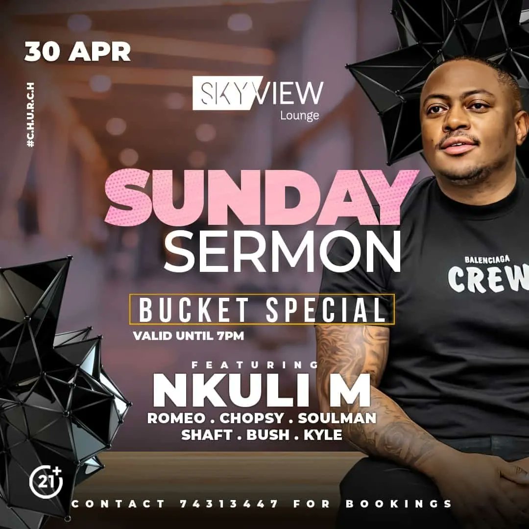 DJ_Bush's tweet photo. Come hang with us 4 the best in soulful and Jazzy house.. 2day Sunday 30th @ Skyview Lounge BW (Orange HQ rooftop, CBD). Bucket special valid till 7pm..No cover charge.. ✔️🎼🎹🎚️ https://t.co/zUaJtissbl