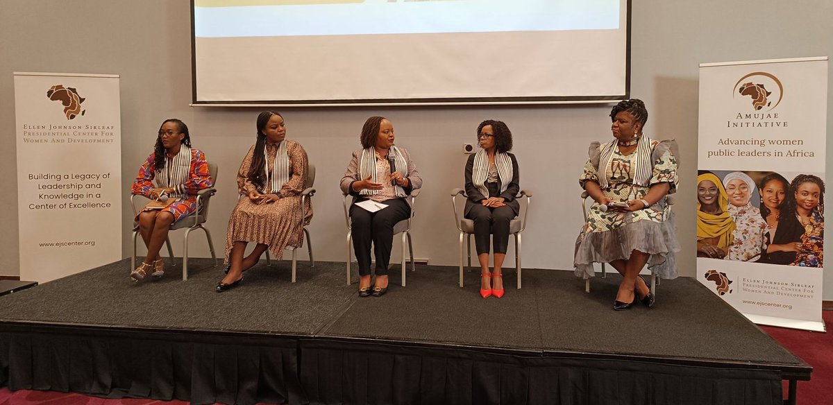 Room full of big names from Ex-Liberia President Ellen Johnson , Ex-Malawi President Joyce Banda..Graca Machel. #AmujaeLeaders