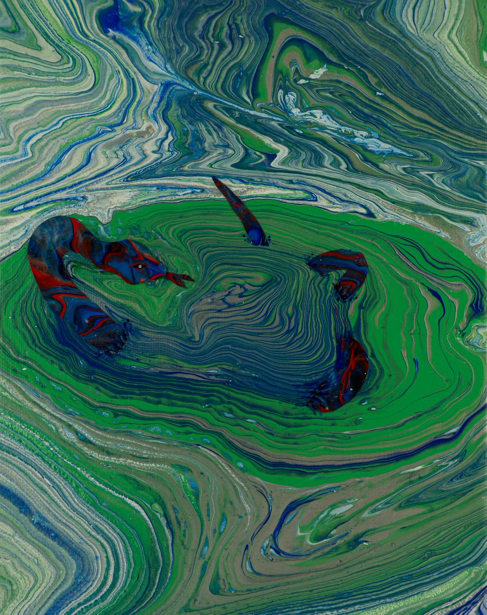 "Snake in a Whirlpool" paintswap.finance/marketplace/fa…    8" x 10" canvas physical and NFT. 🐍