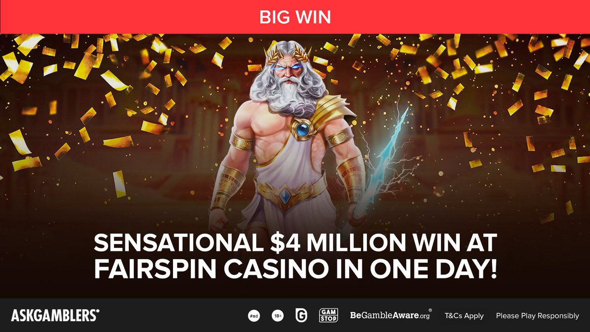 AskGamblers's tweet photo. Wow! One of Fairspin Casino's players won more than $4,000,000 in one day! cc: @pragmatic_play
Read more about it here: https://t.co/enC6uO5OWD
#ad #AskGamblers #GetTheTruth #AGcommunity #playsafe #onlinegames #igaming #casino #onlinecasino #casinogames #casinolife https://t.co/2uhN8bVKJ6