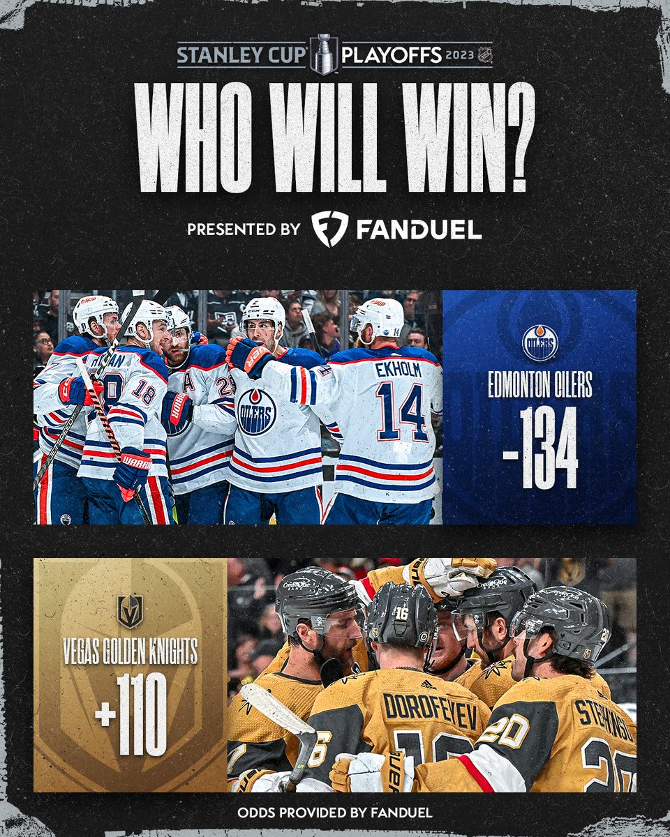 NHL's tweet photo. This Second Round matchup = locked in. 🔐

Who will take the series: the @EdmontonOilers or the @GoldenKnights? 💭

Presented by @FDSportsbook https://t.co/NhGoVrig7y