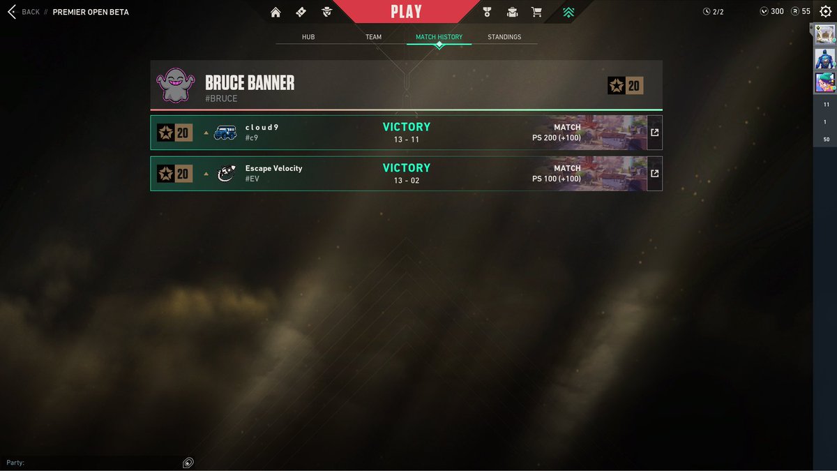 2-0 premier first day, beat c9 2nd game :D