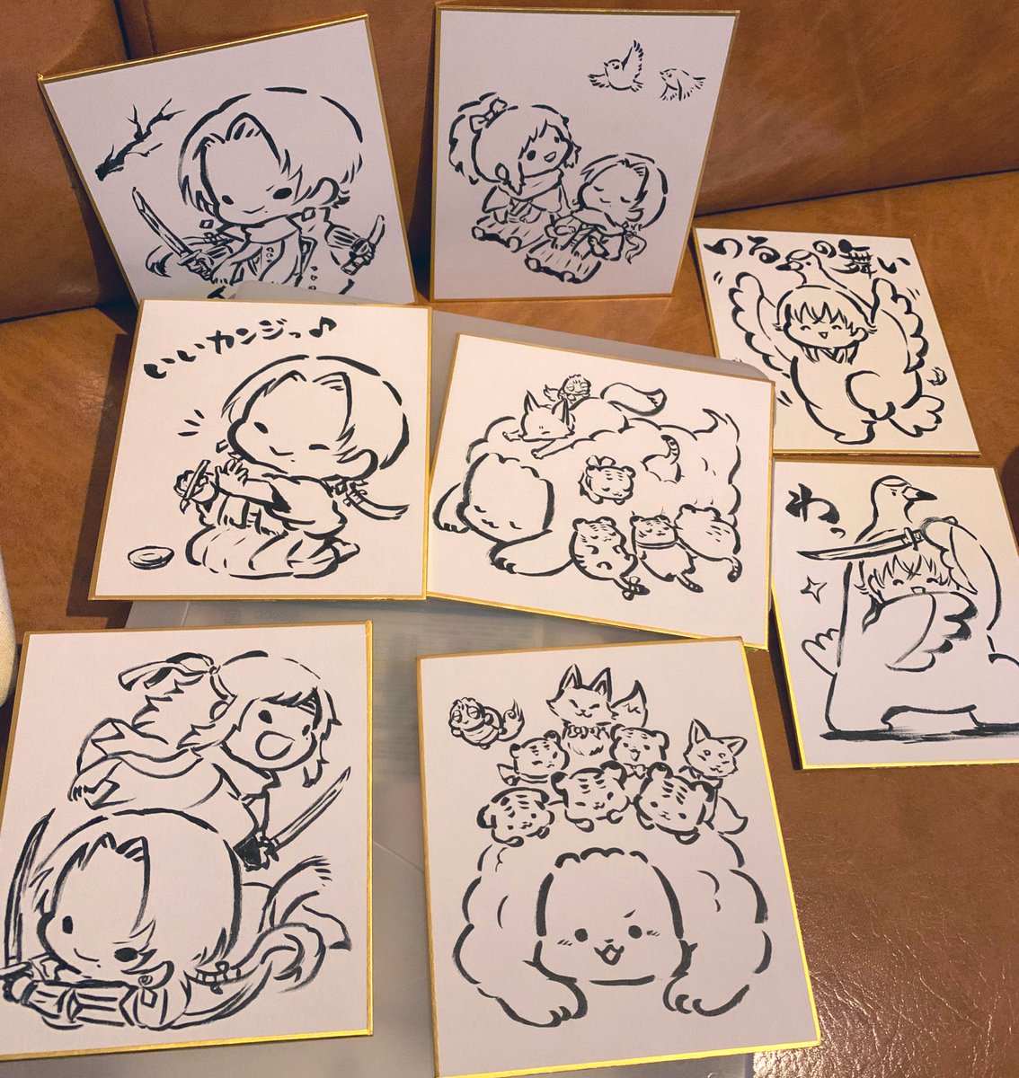 閃華に持っていく色紙です。これから着彩!
