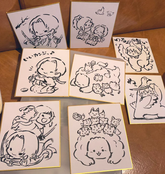 閃華に持っていく色紙です。これから着彩!
