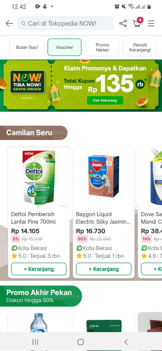 ltlithe's tweet photo. Mau belanja di Toko ijo, buka yg TokopediaNow lgsg shock lihat tampilan halaman promosi nya. Ini mksdnya skrg Baygon sm Dettol camilan gitu? Bner sih camilan seru, dimakan lgsg auto beda alam.. Seru sekalii @tokopedia https://t.co/hSbeOsLrfs