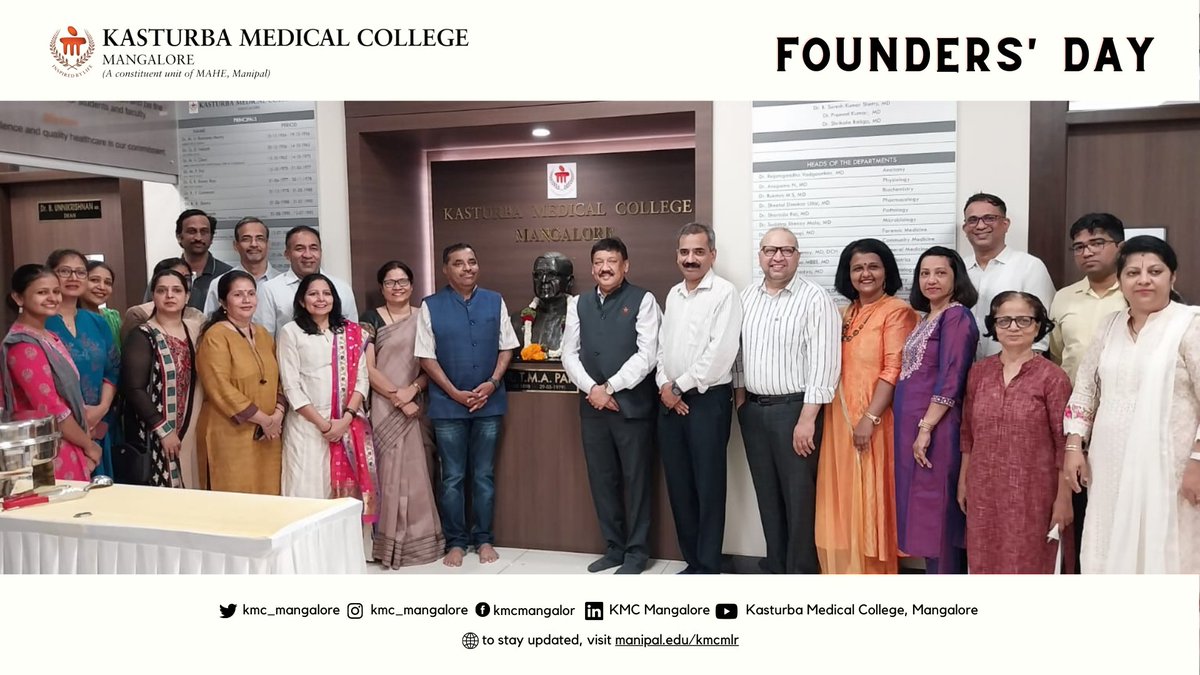 KMC_Mangalore's tweet photo. The late Dr TMA Pai, Padmashree awardee and inspirational founder of Manipal was born 125 years ago today, and the MAHE campus in Mangalore honoured his birthday today.

#ManipalFoundersDay #TMAPai #MAHE #MAHEManipal #Manipal https://t.co/wZX8lFEkti