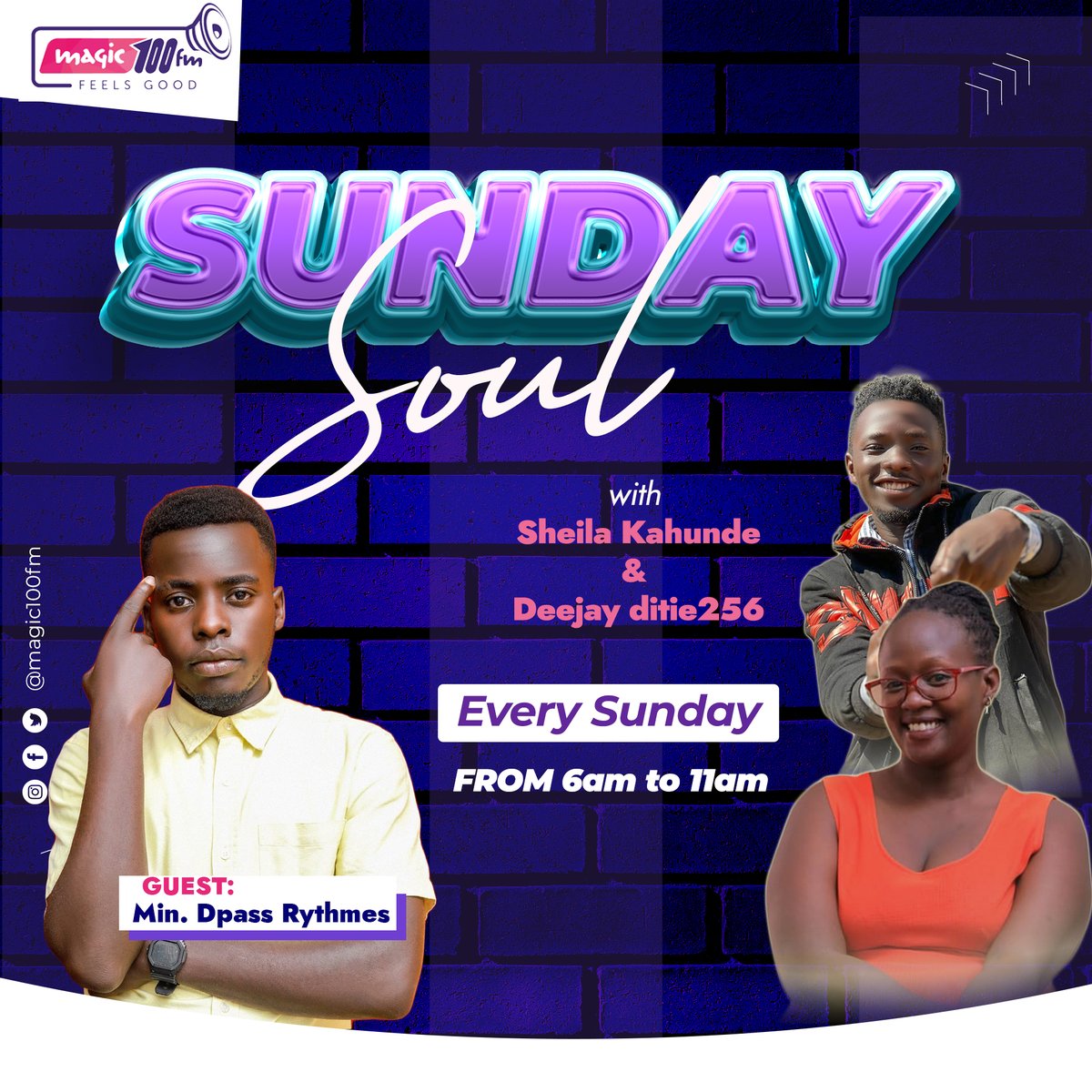 deejayditie256's tweet photo. Are you ready to enjoy some ballistic tunes coupled with vibes from @deejayditie256 & @sheilakahunde ๐ฅ๐ฅ
Well sit tight & get your headphones on or turnup the volume in your cars or hoofers because today is gonna be amazing on #Magic100fmug
#SundaySou https://t.co/GJxSNN9WQ2