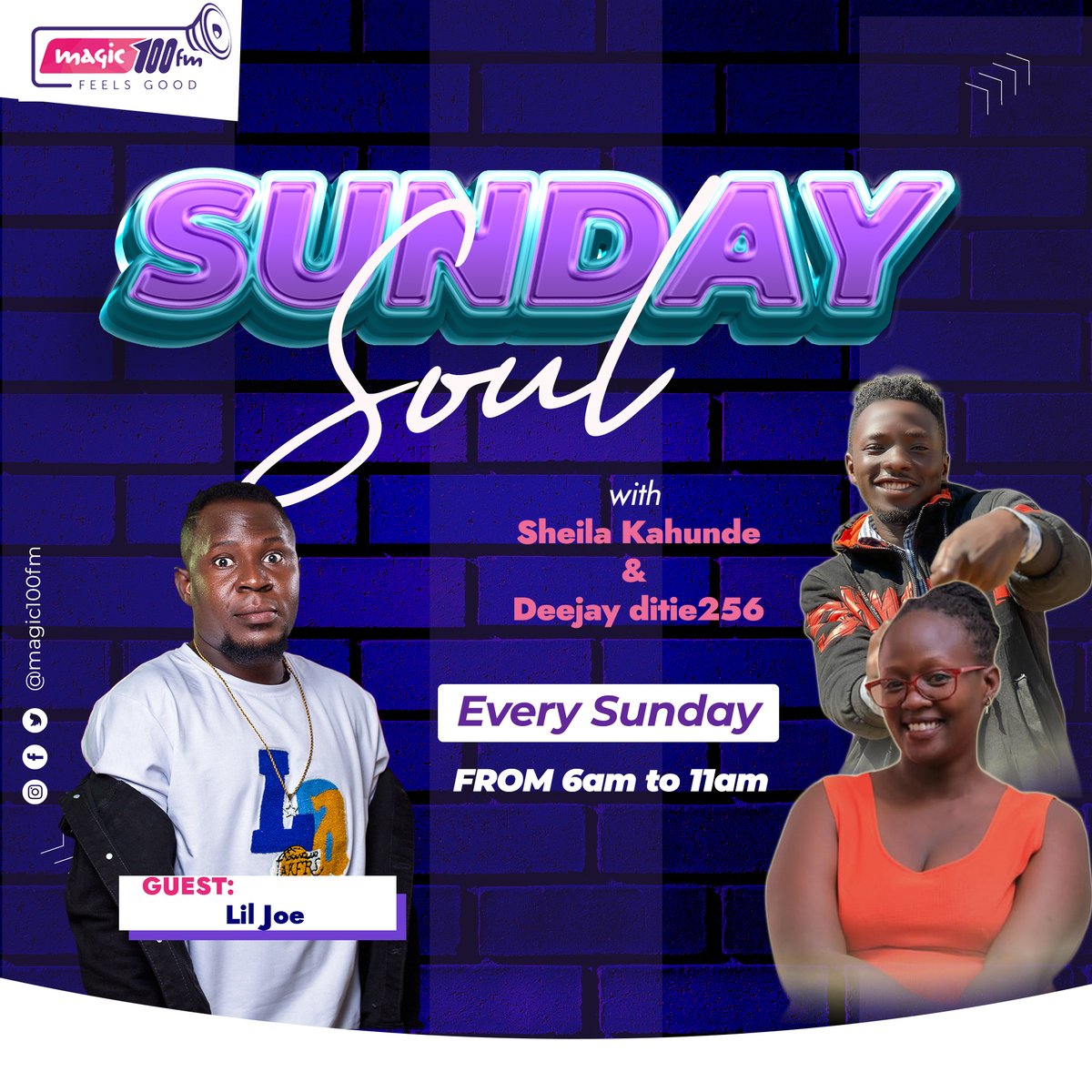 deejayditie256's tweet photo. Are you ready to enjoy some ballistic tunes coupled with vibes from @deejayditie256 & @sheilakahunde ๐ฅ๐ฅ
Well sit tight & get your headphones on or turnup the volume in your cars or hoofers because today is gonna be amazing on #Magic100fmug
#SundaySou https://t.co/GJxSNN9WQ2
