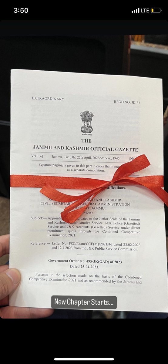 AeshalN's tweet photo. Bestowed with a new path of life, opening new gates of hope, success and peace. Thankful to Almighty. 
Jammu and Kashmir Police Service (JKPS) https://t.co/mDGadGOuPN