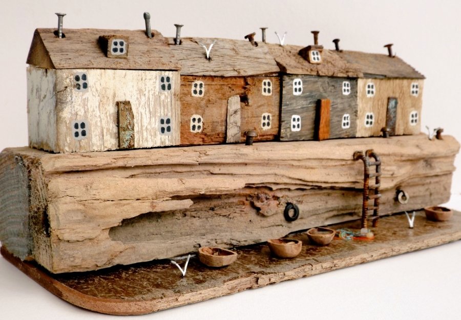 Kirsty Elson, UK artist based in Cornwall who creates sculptures out of driftwood collected from the beaches of her home #WomensArt