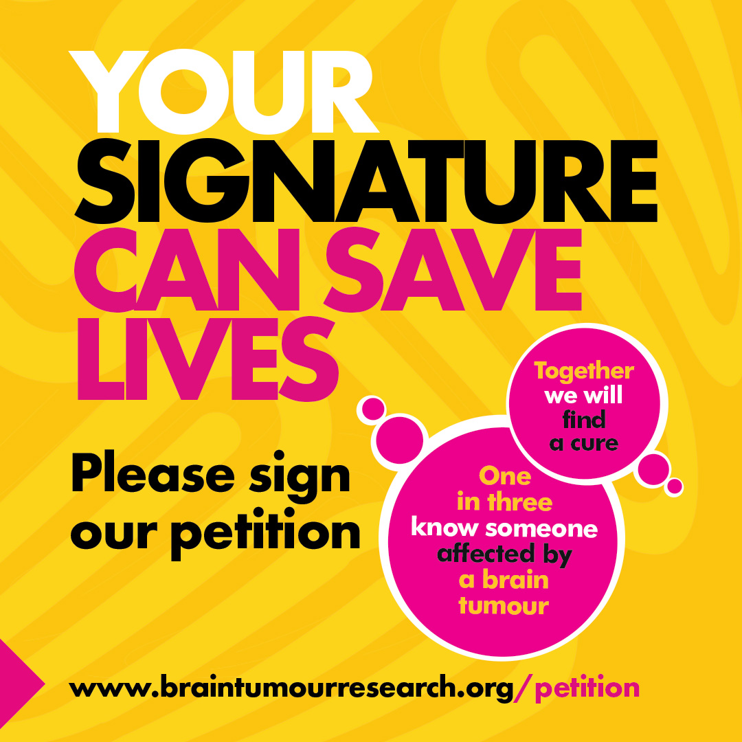 Please sign the #BrainTumourResearchPetition calling on the government to ring-fence £110 million of current and new funding to kick-start an increase in the national investment in #BrainTumourResearch to £35 million a year by 2028 💛 Sign and share here➡️ bit.ly/3HoAQXw
